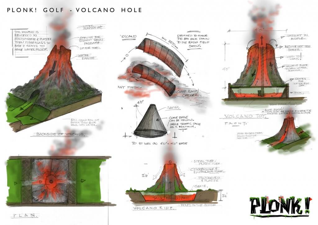 Plonk crazy golf volcano hole instructions