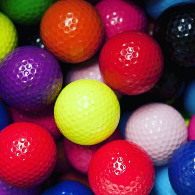 colourful golf balls